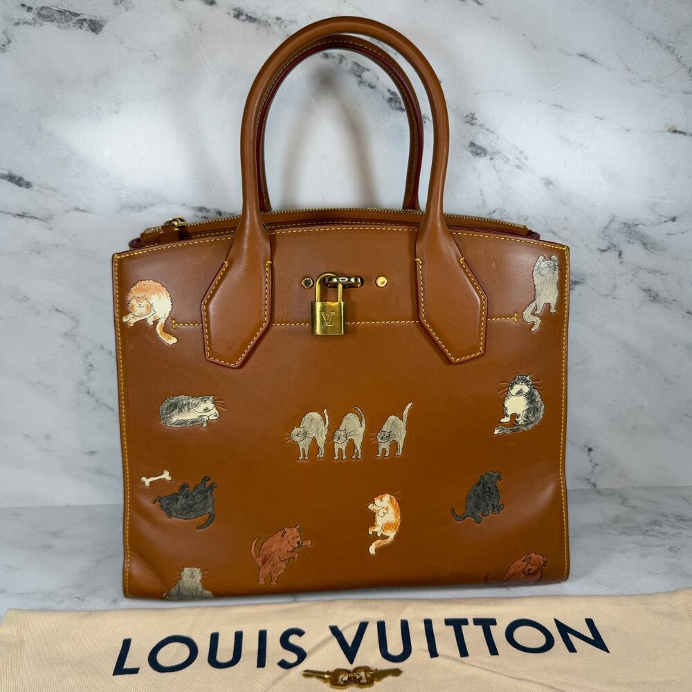 Louis Vuitton Catogram City Steamer bag MM cat tote Grace Coddington Rare LV - Picture 16 of 16